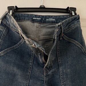 Old Navy Women's High Rise Dark Blue Straight Jeans